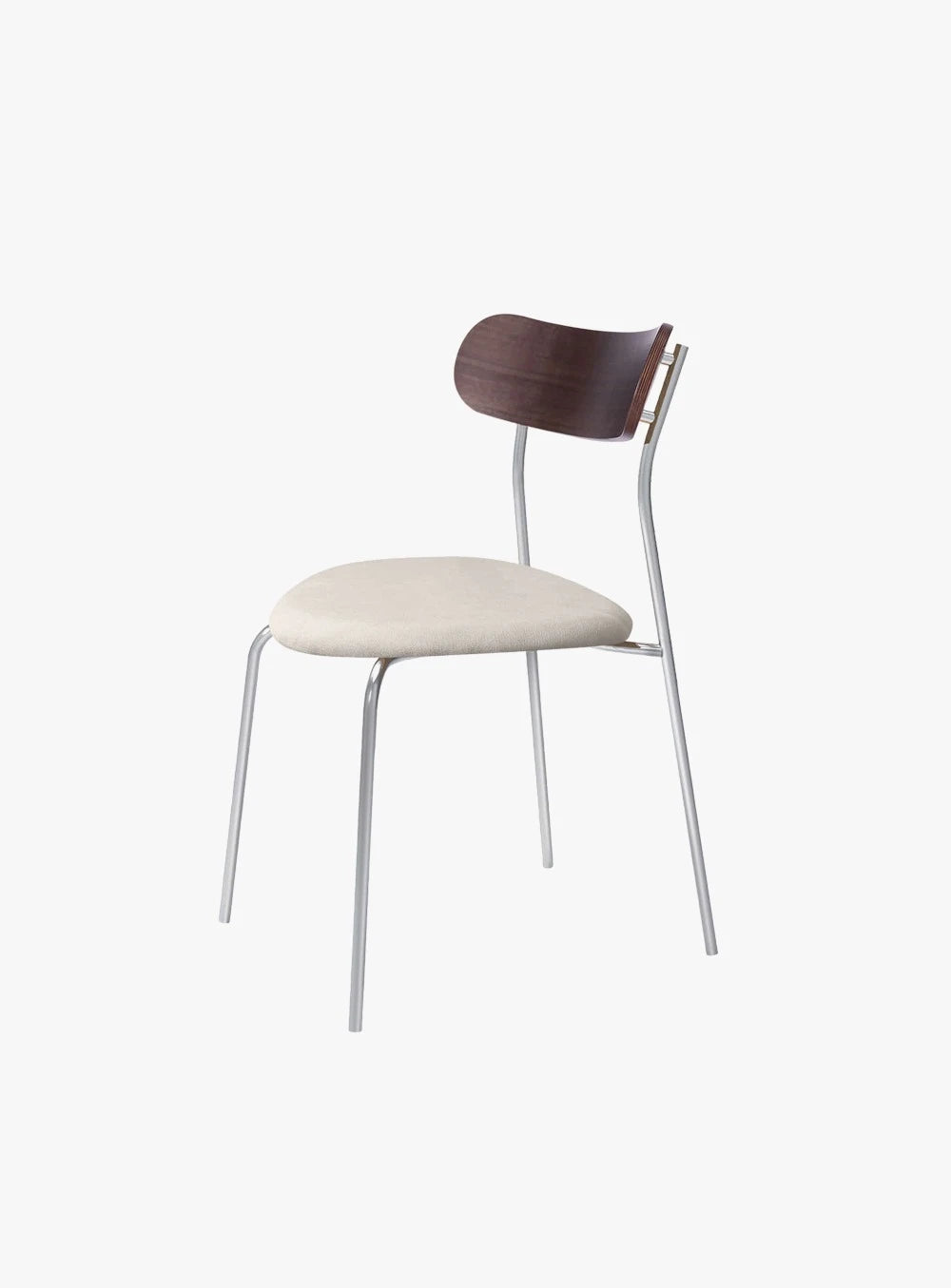 Prop Fabric Chair Walnut/Velvety/Beige/Stainless - view 1