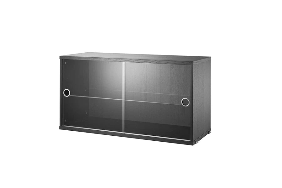 Display Cabinet Sliding Doors 78 Black Stained Ash - view 1