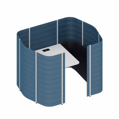 Workbays Meet 4 Medium Sea Blue 1925 Office Booth Sofa - view 1