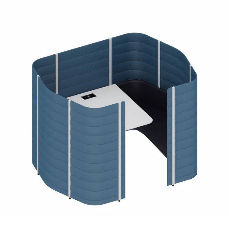 Workbays Meet 4 Medium Sea Blue 1925 Office Booth Sofa - view 1