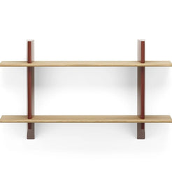 Rayonnage Mural Natural Oak Japanese Red Wall Shelf - view 1