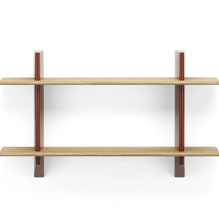 Rayonnage Mural Natural Oak Japanese Red Wall Shelf - view 1