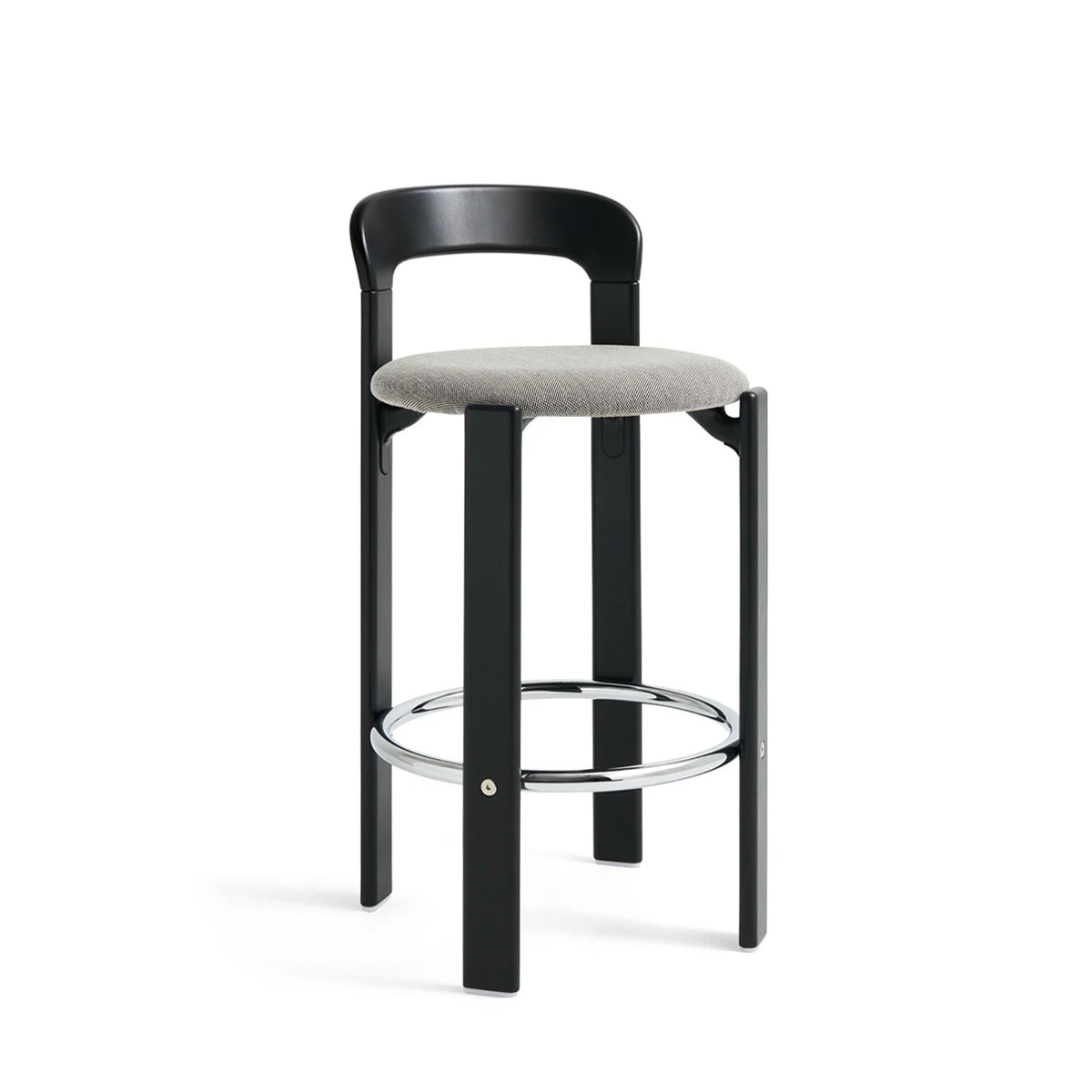 Rey Bar Stool Low Deep Black- Uph. Steelcut Trio 124 - view 1