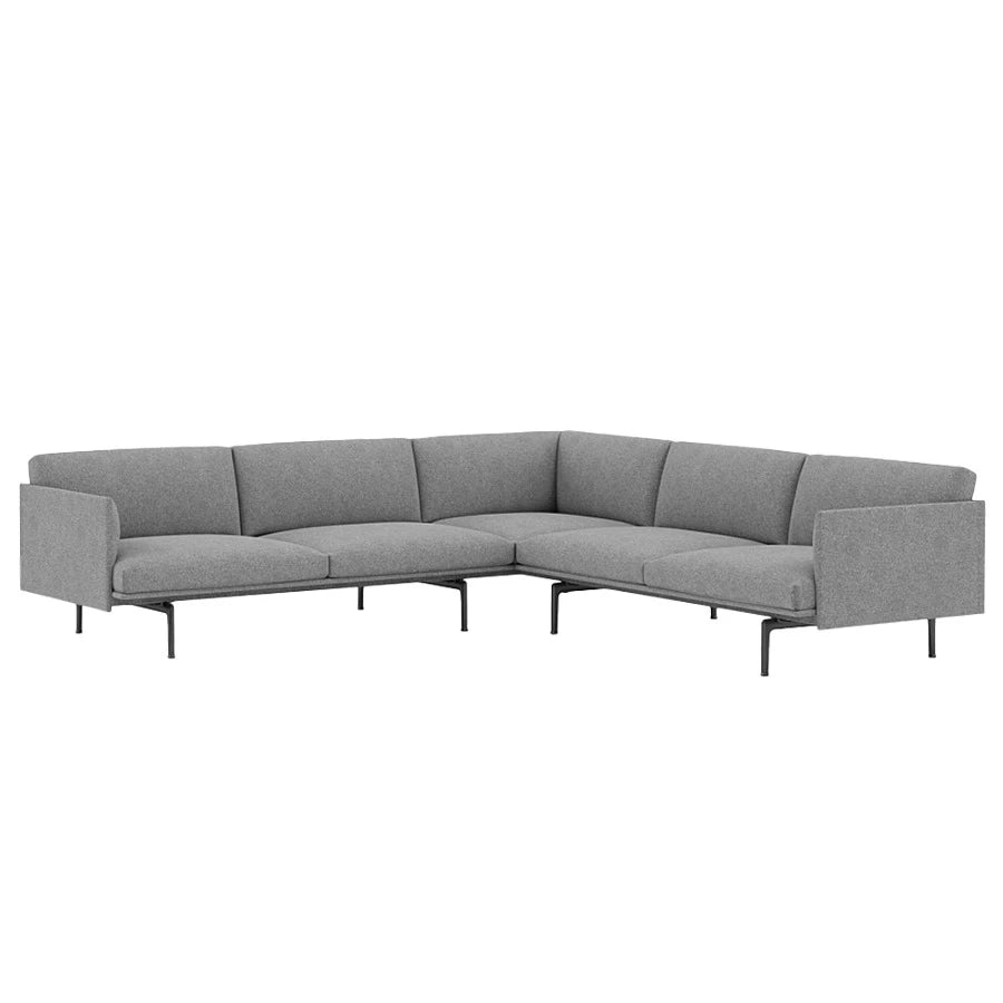 Outline Sofa Corner Black/Hallingdal166 - view 1