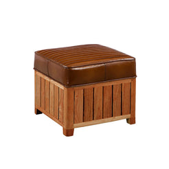 Cognac Square Stool - view 1