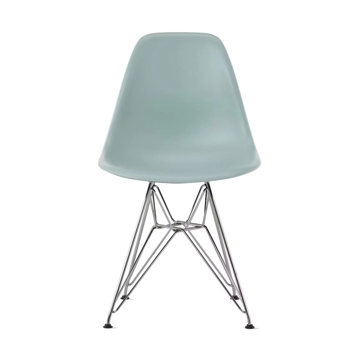 Eames Molded Plastic Side Chair Grey Green-Chrome Wire Base (DSR) - view 1