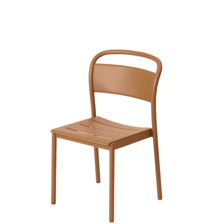 Linear Steel Side Chair Burnt Orange Dining Chair - view 1