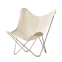 Butterfly Chair Canvas Mariposa White and Chrome - view 1