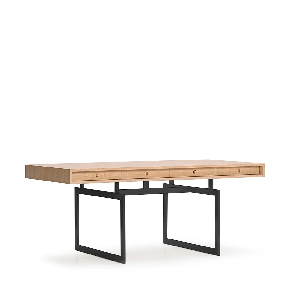 Office desk Natural oak-Dark Grey - view 1
