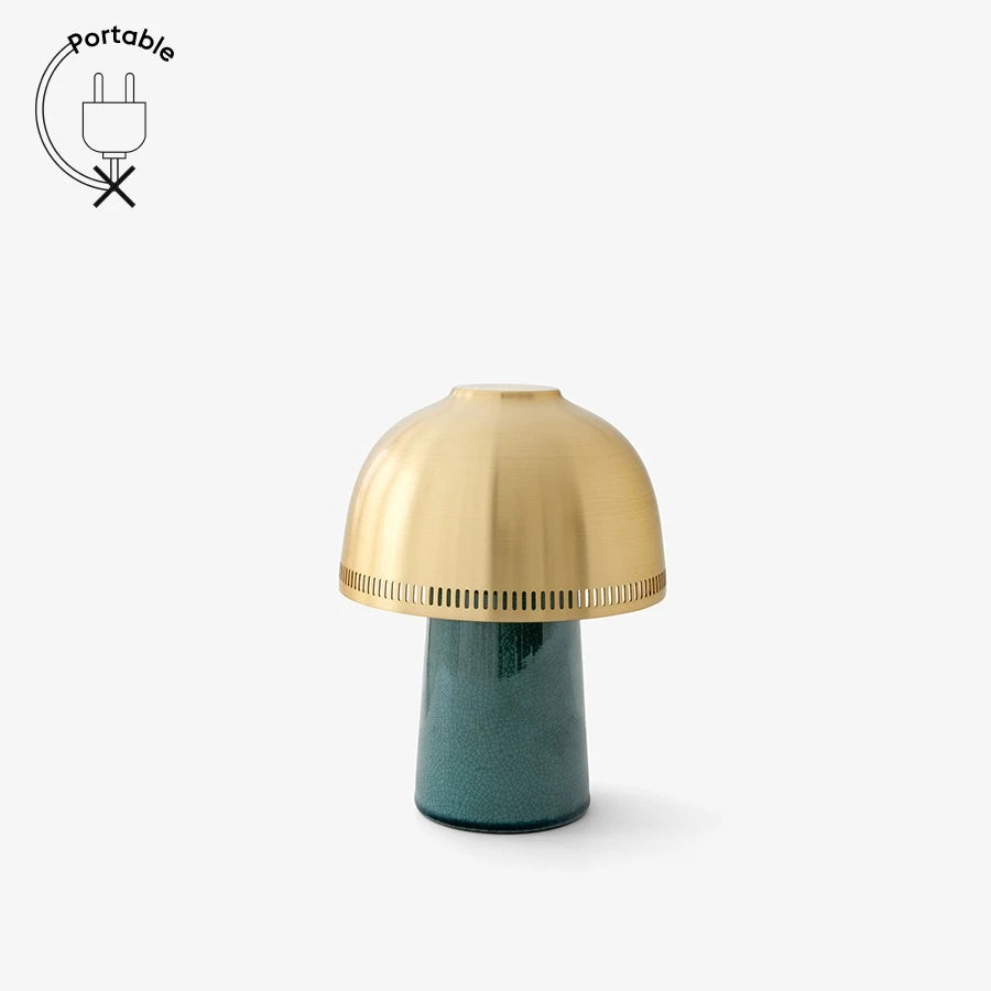 Raku Portable Lamp SH8 Blue Green/Brass - view 1