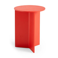 Slit Table Wood Round High Candy Red - view 1