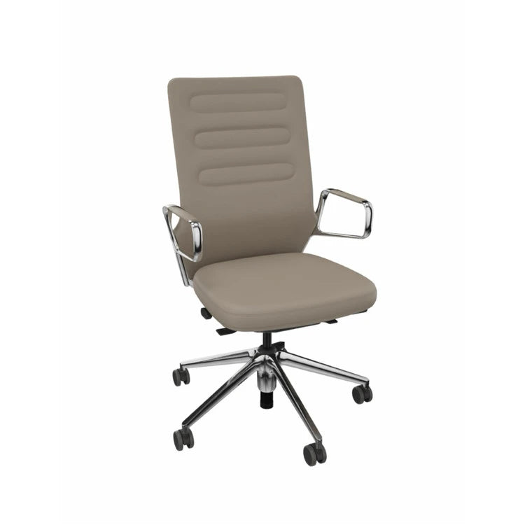 AC5 Work Ring Arm Leather Sand Polished Base Office Chair - view 1