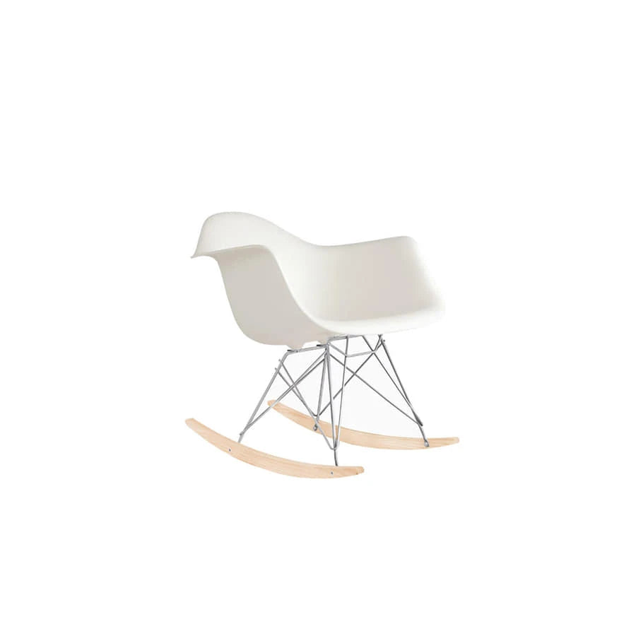 Eames Molded Plastic Armchair, Rocker Base (White/Maple) - view 1
