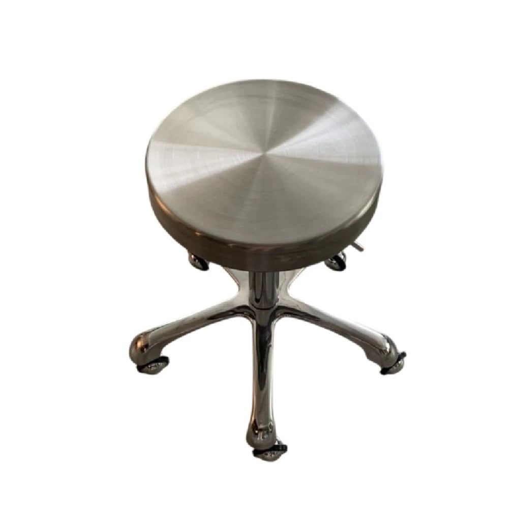 All steel stool with castors - view 1
