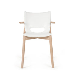 Puel White/Natural Armchair - view 1