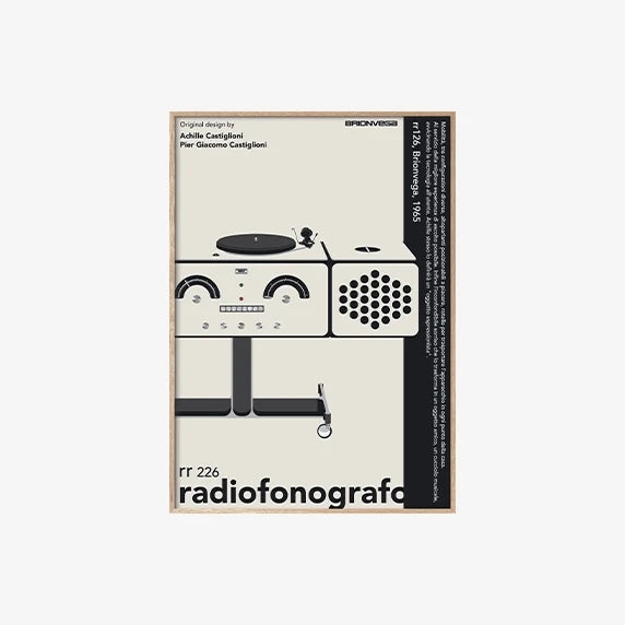 Radiophonograph rr 226 Poster White A1 - Wood Frame - view 1
