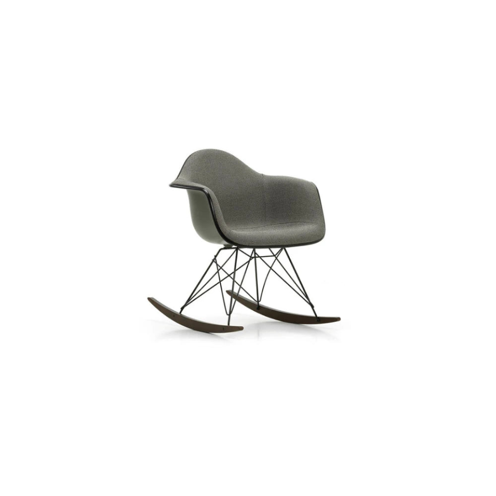 Eames Upholstered Molded Plastic Armchair, Rocker Base - Grey - view 1