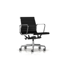 Eames Aluminum Group Management Chair (Black Leather) - view 1