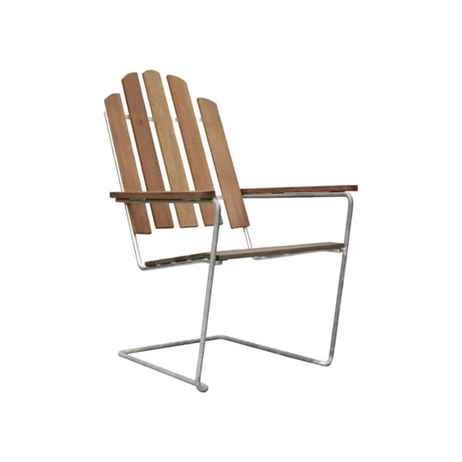 Classic Sun Lounge Chair A3 Galvanized/Teak - view 1