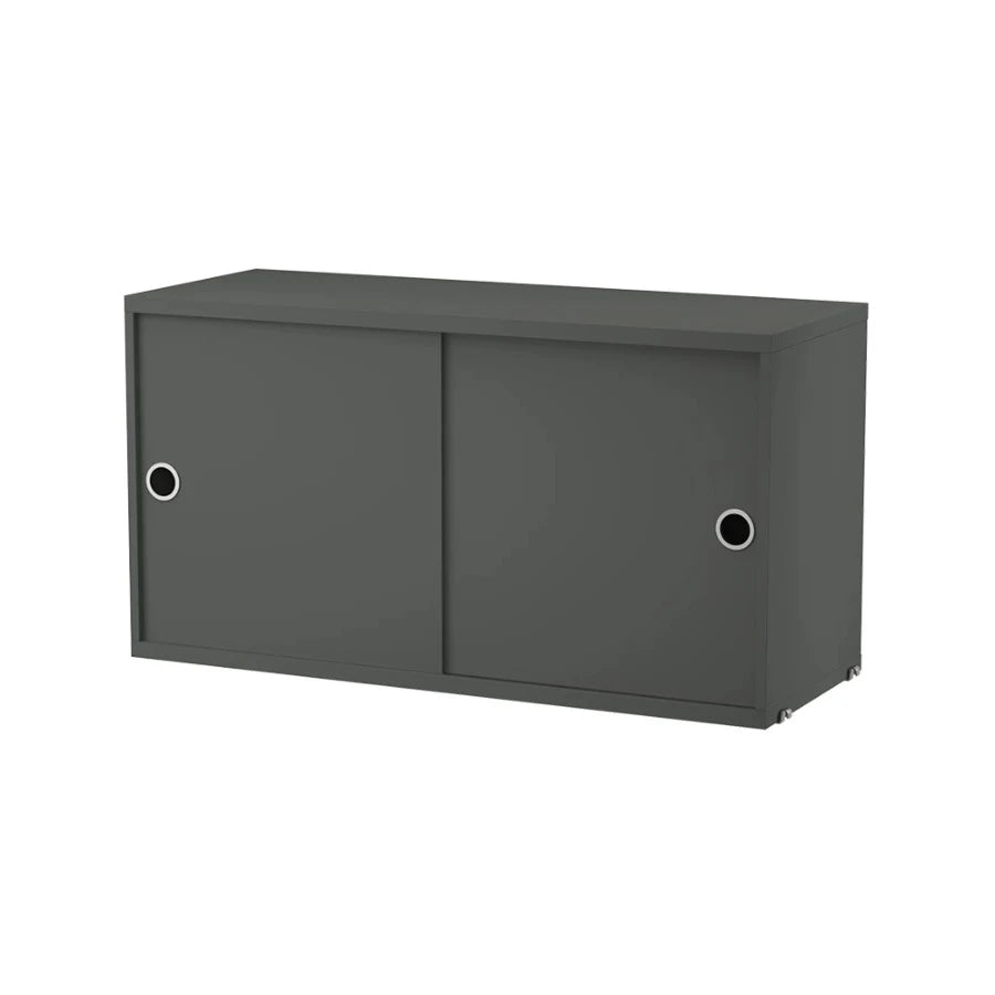 String System Cabinet Sliding Doors 78 Dark Grey - view 1