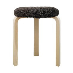 Stool 60 Birch-Sheepskin Espresso - view 1