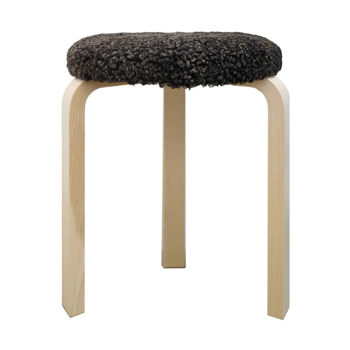 Stool 60 Birch-Sheepskin Espresso - view 1