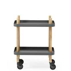 Block Table Dark Grey Ash 500 350 Trolley - view 1