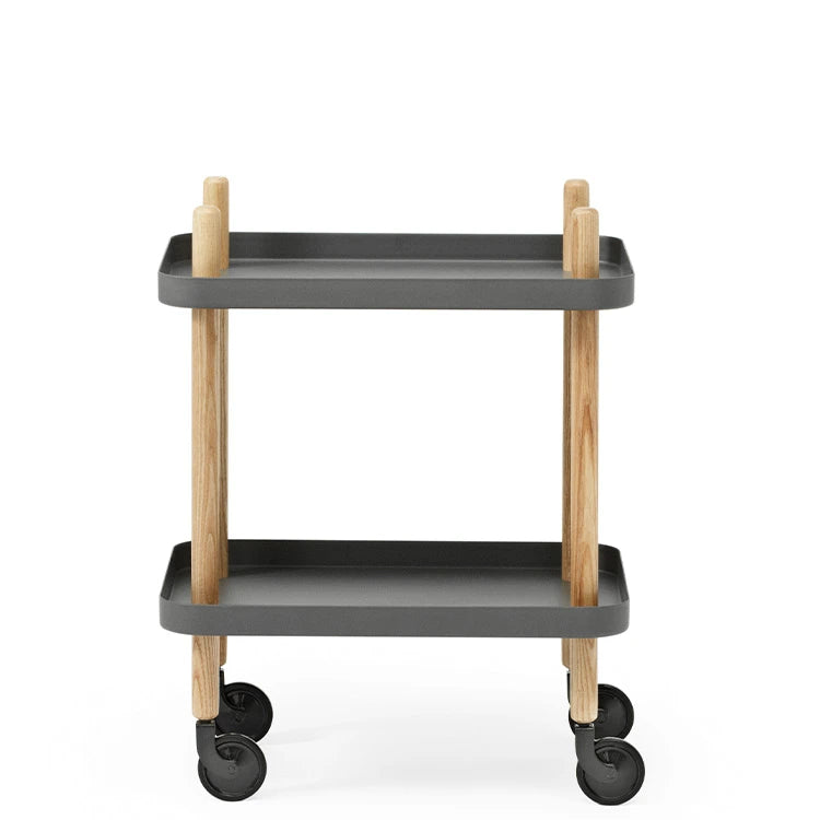 Block Table Dark Grey Ash 500 350 Trolley - view 1