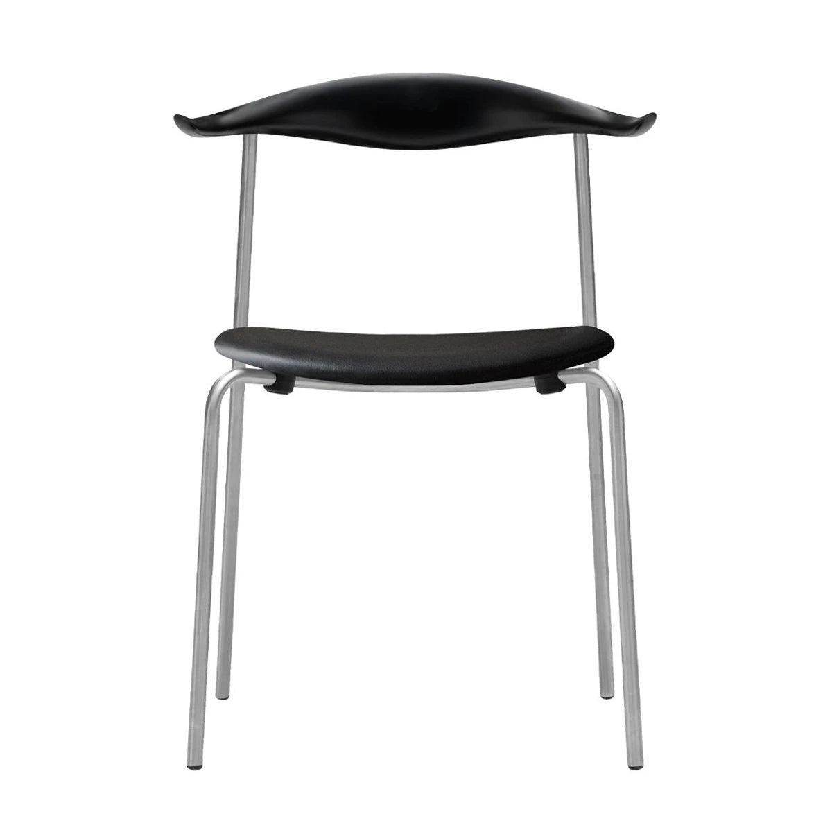 CH88P Chair Beech-Black Painted Leather Seat-Thor 301 Stainless Steel - view 1