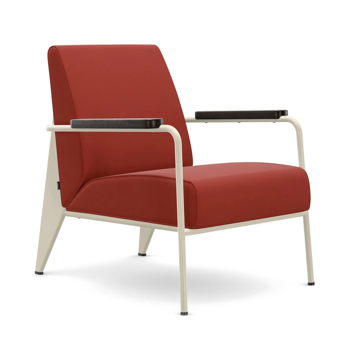 Salon Armchair Twill-Brick Ecru Dark Oak Arm - view 1