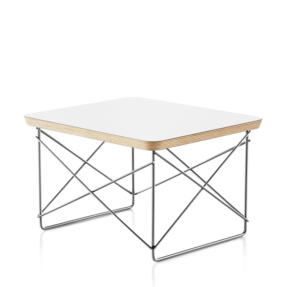 Eames Wire Base Low Table White Top-Chrome Base - view 1