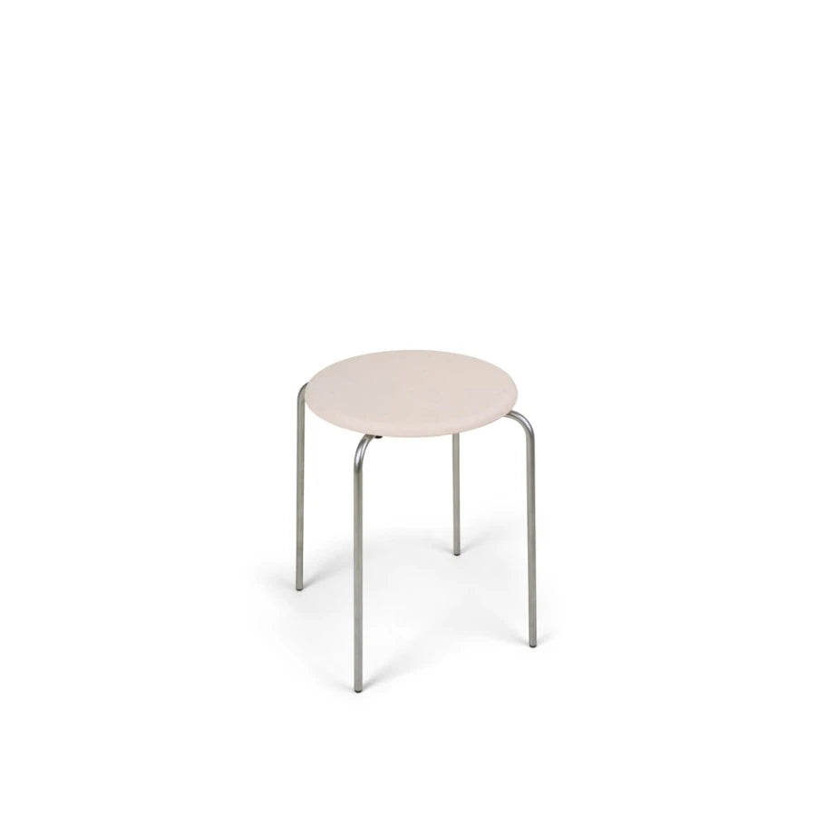 Petit Rond Stool Stainless Steel/Natural Leather - view 1