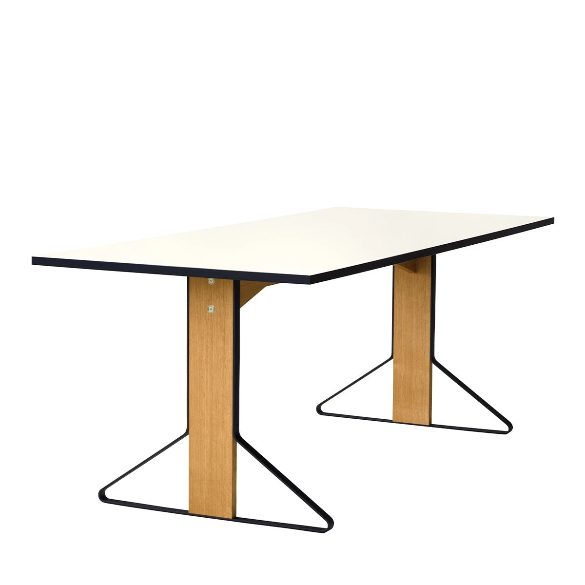 REB001 kaari table 200 x 85 x 74 high gloss white natural oak - view 1