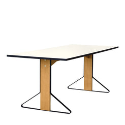 REB001 kaari table 200 x 85 x 74 high gloss white natural oak - view 1