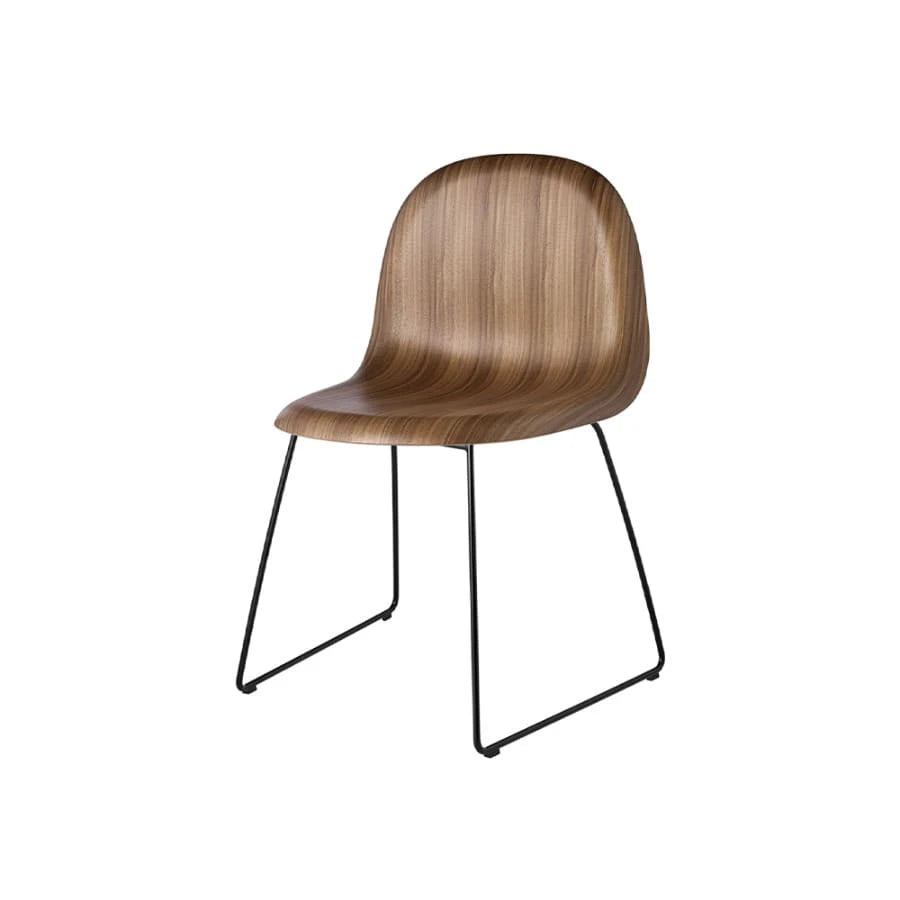 3D Dining Chair Sled Black/American Walnut - view 1