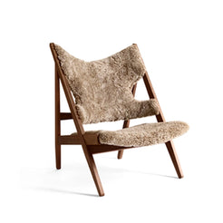 Knitting Sheepskin Nougat Oak Lounge Chair - view 1