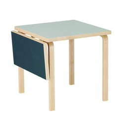 Aalto Folding Table DL81C 75 x 75-112.5 cm Vapour-Smokey Blue Linoleum - view 1