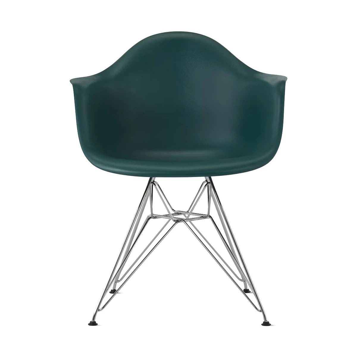 Eames Molded Plastic Armchair Evergreen Wire Chrome Base (DAR) - view 1