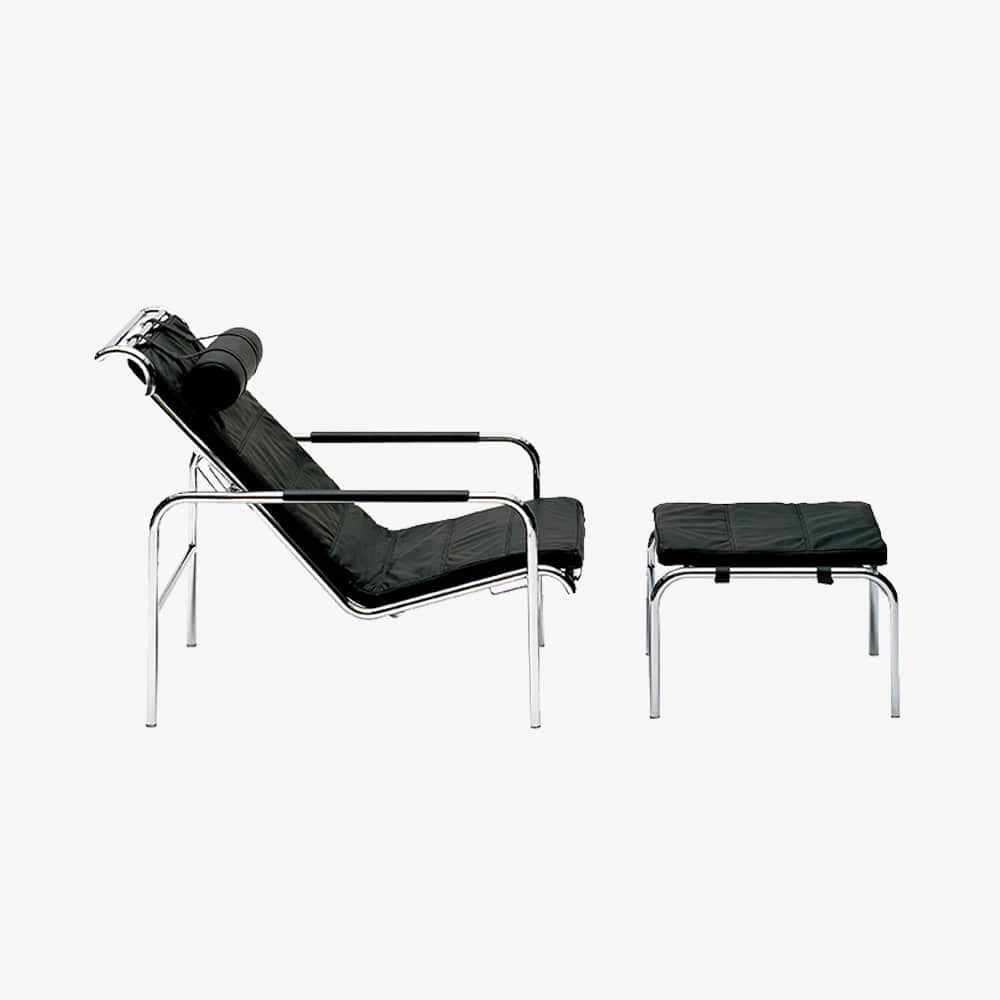 Genni Lounge Chair With Pouf Chrome 906 - view 1