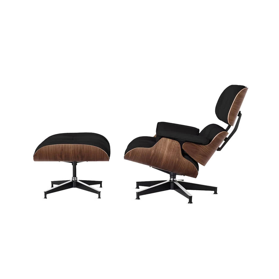 Eames Lounge Chair & Ottoman (Prone Obsidian/Walnut) Tall Size - view 1