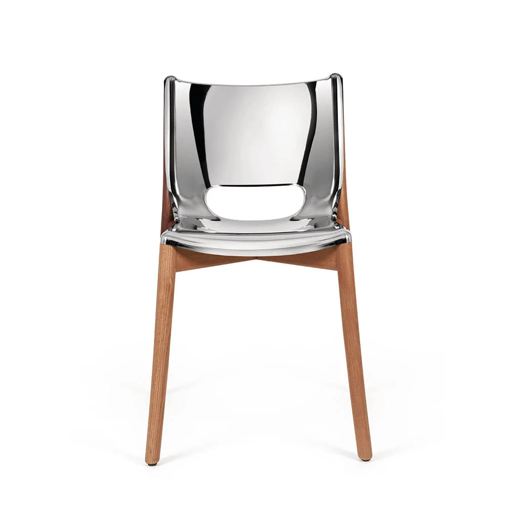 Puel Mirror Steel/Brown Chair - view 1