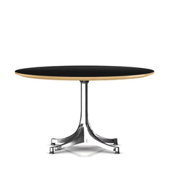 Nelson Pedestal Coffee Table Ø 72 Black-Aluminum - view 1