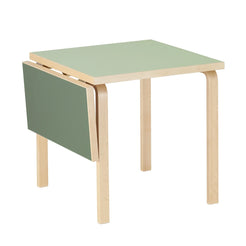 Aalto Folding Table DL81C 75 x 75-112.5 cm Pistachio-Olive Linoleum - view 1
