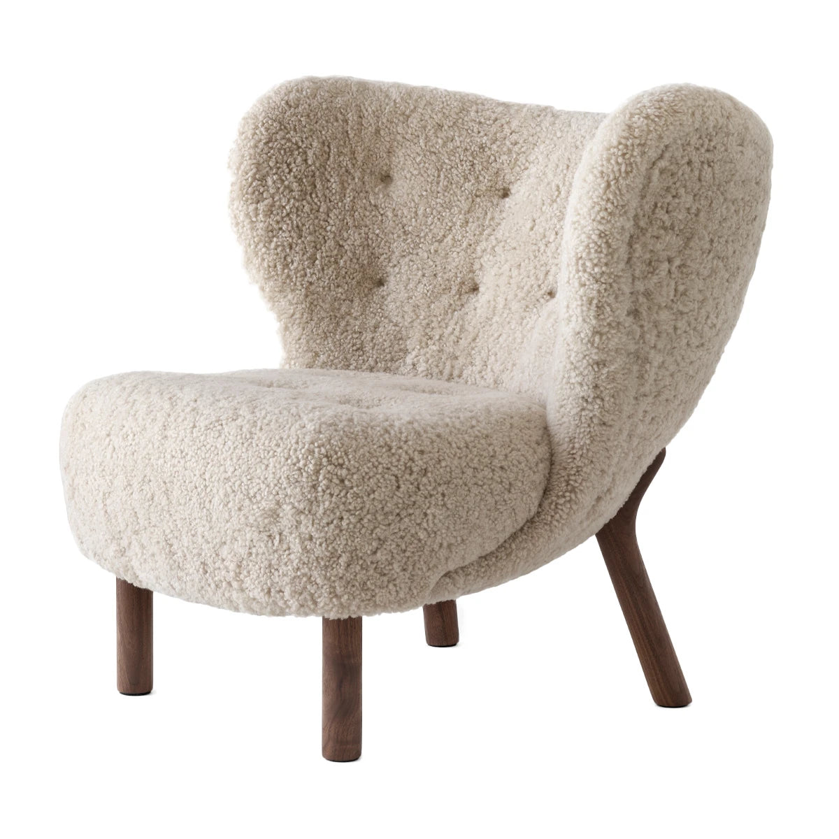 Little Petra Lounge Chair VB1 Sheepskin or Moonlight-Walnut - view 1