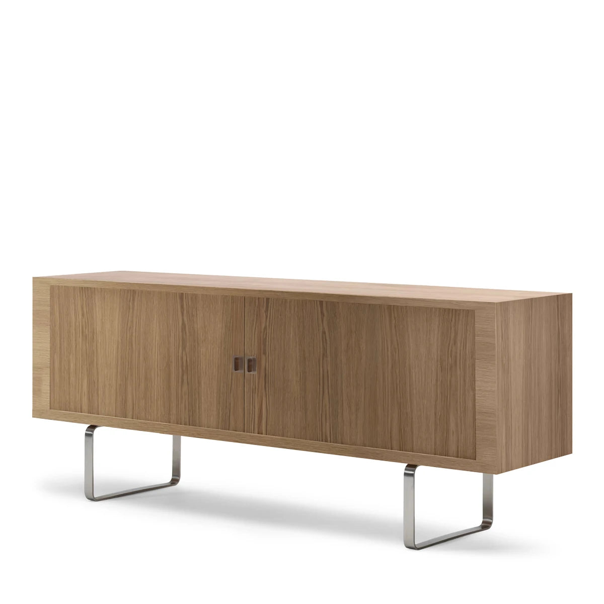 CH825 Credenza Cabinet Oak Oil Stainless Steel - view 1