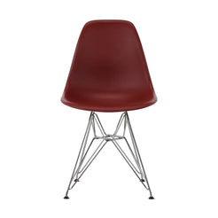 Eames Molded Plastic Side Chair Brick Red-Chrome Wire Base (DSR) - view 1