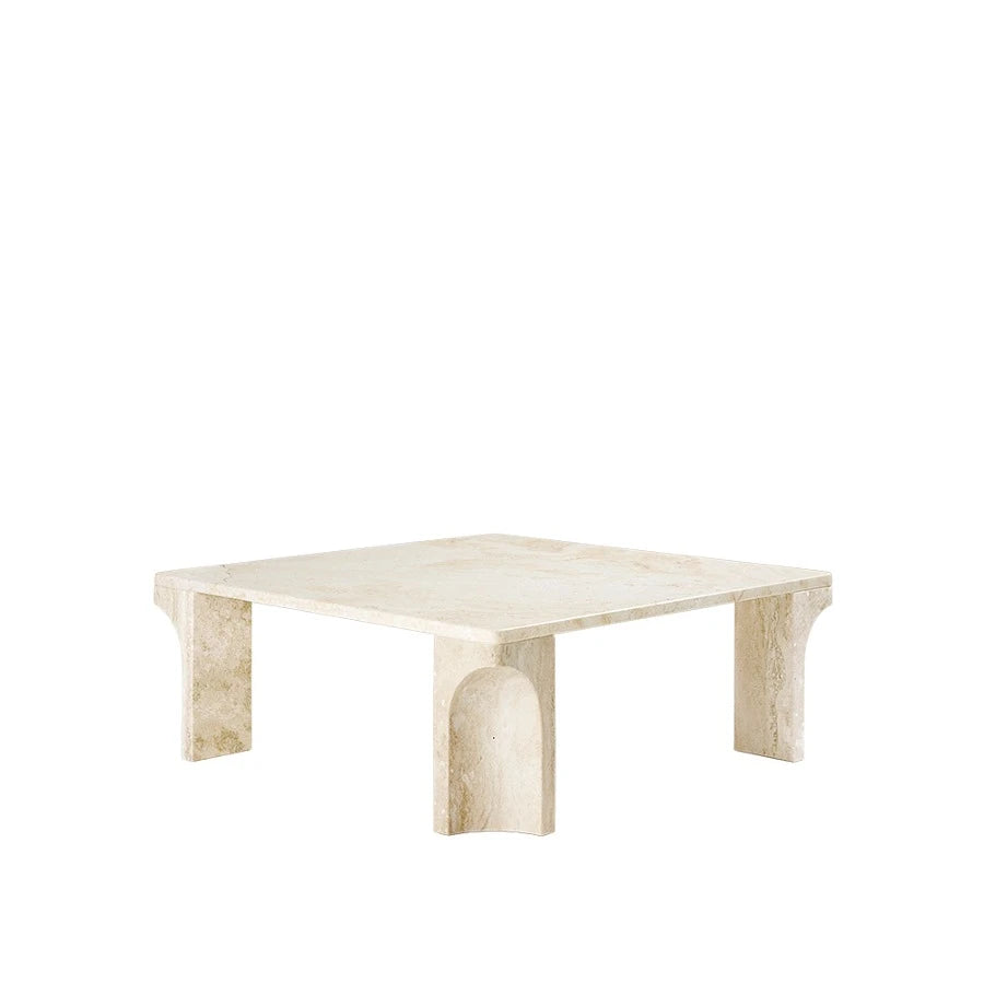Doric Coffee Table 80 x 80 White Travertine - view 1