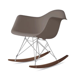 eames molded plastic armchair with chrome rocker base cocoa-chrome-walnut (RAR) - view 1