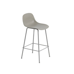 Fiber Counter Stool H65 Backrest Grey Chair - view 1