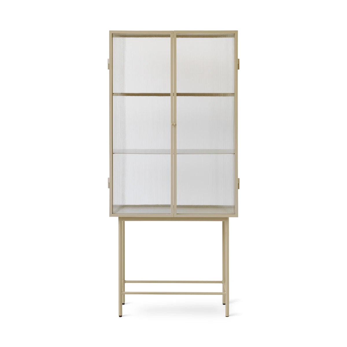 Haze Vitrine Reeded Glass Cabinet Cashmere - view 1